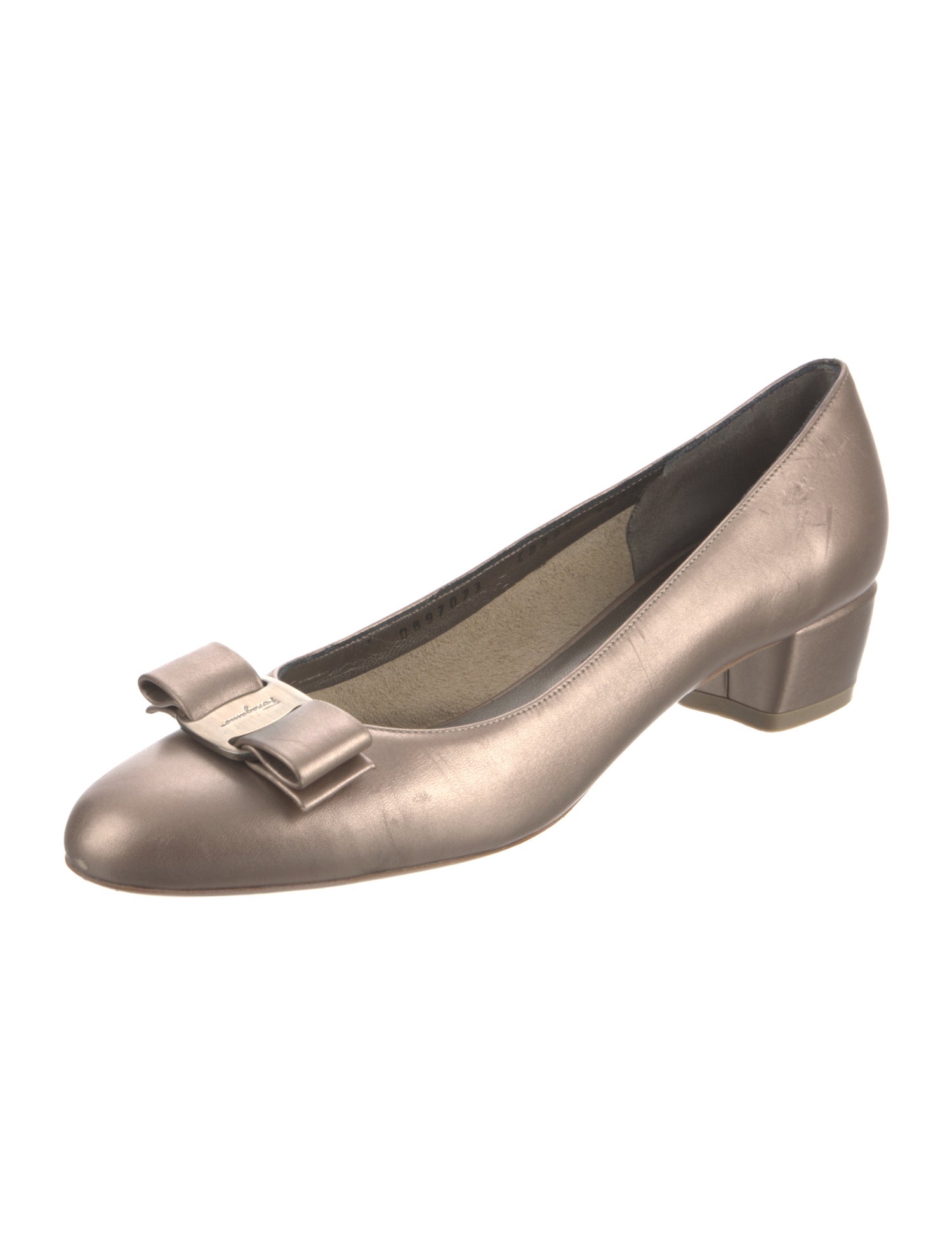 Ferragamo Leather Bow Accents Flats